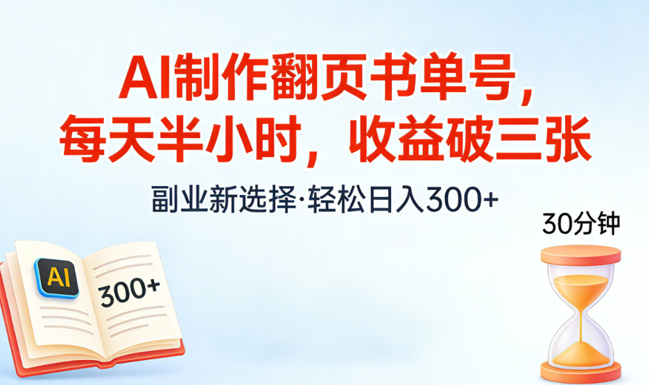 AI制作翻页书单号,每天半小时,小白轻松上手-九节课