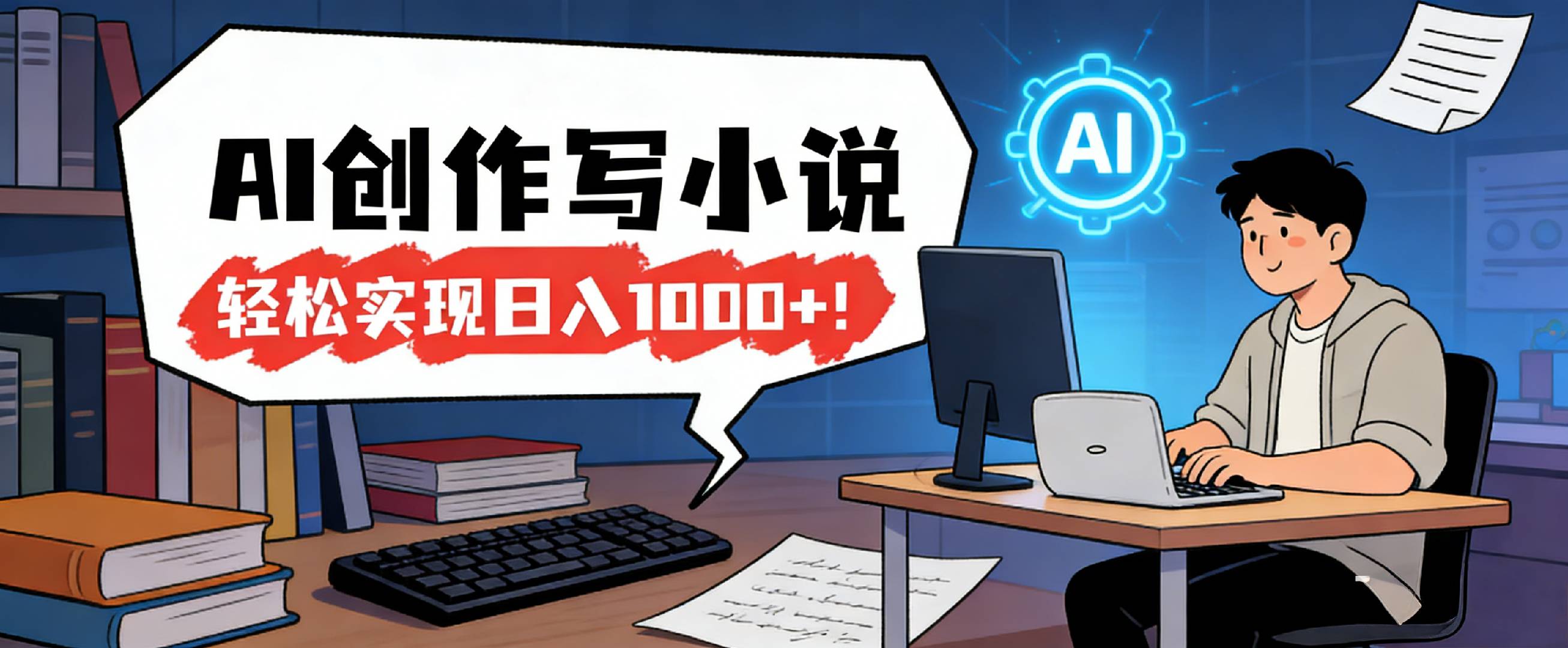 26年最新风口项目，AI工具创作写小说，轻松实现日入1000+-九节课