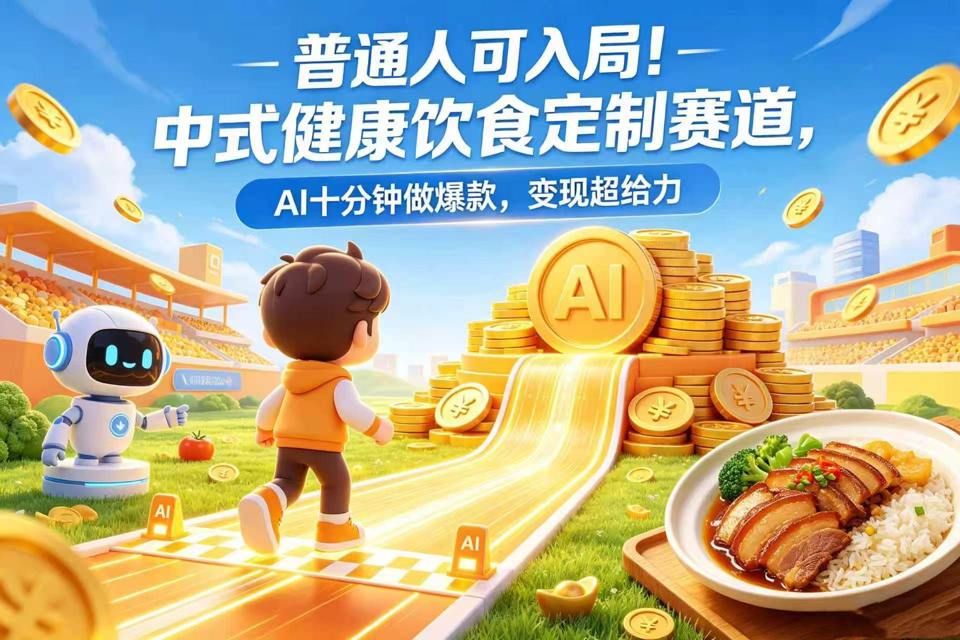 普通人可入局！中式健康饮食定制赛道，AI 十分钟做爆款，变现超给力-九节课